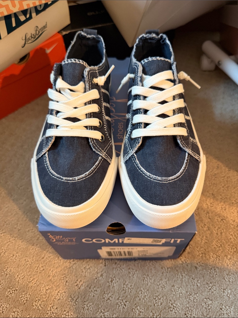 Jellypop Navy Canvas Sneakers with Gum Soles